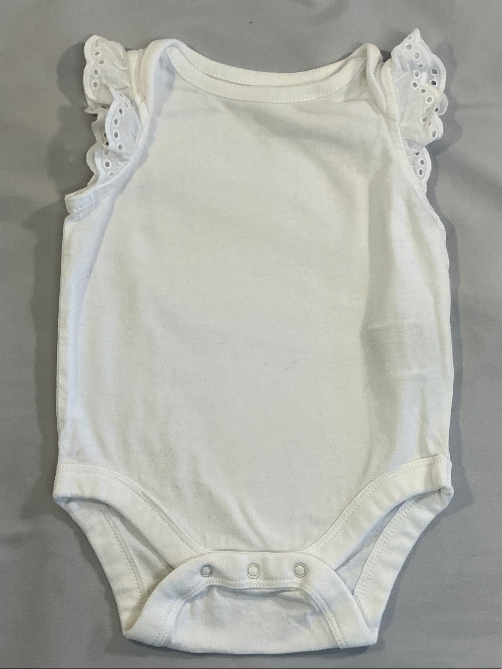 GAP - Classic White Baby Lace-Sleeve One-Piece Bodysuit